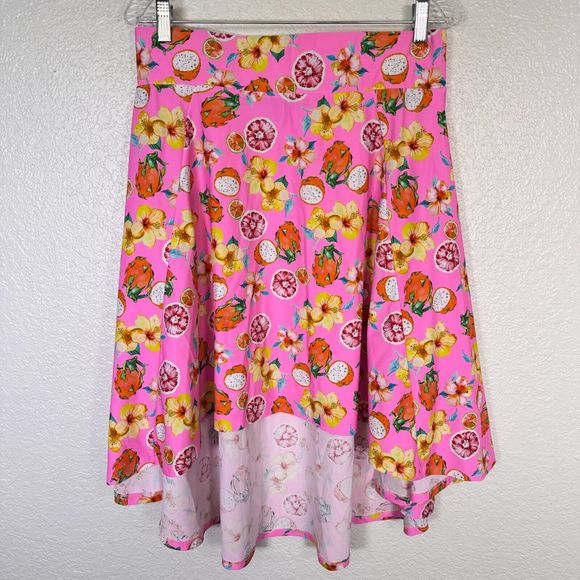 Elhoffer Essentials Skirt Women Large Katie Lynn Dragonfruit Queen Hi Low Pocket - Picture 1 of 11